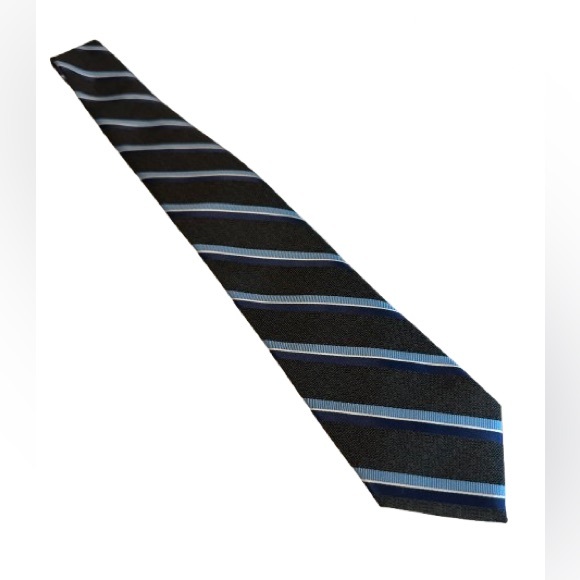 Haggar Men’s Striped Polyester Tie Gray & Blue | 57” | Excellent Condition - Picture 6 of 6